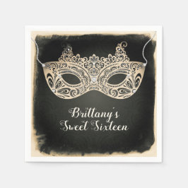Antieke Groene Parel Masquerade Masker Sweet 16 Fe Servet