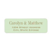 Antieke groene trouw retouradres sticker (Voorkant)