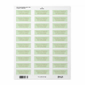 Antieke groene trouw retouradres sticker (Full Sheet)