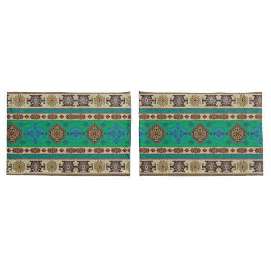 Antieke groene Turkse Kilim tapijt vloerkleed Kussensloop (Achterkant-Set)
