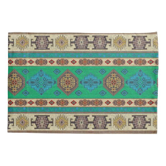 Antieke groene Turkse Kilim tapijt vloerkleed Kussensloop (Achterkant-Links)