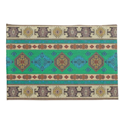 Antieke groene Turkse Kilim tapijt vloerkleed Kussensloop (Achterkant-Rechts)