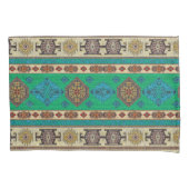 Antieke groene Turkse Kilim tapijt vloerkleed Kussensloop (Voorkant-Links)