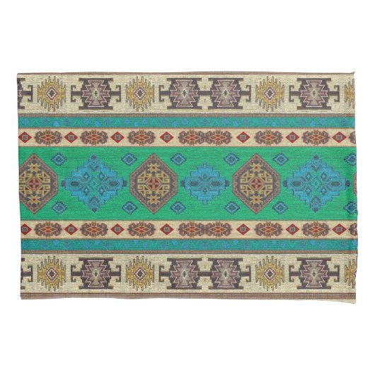 Antieke groene Turkse Kilim tapijt vloerkleed Kussensloop (Voorkant-Links)