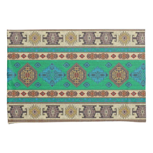 Antieke groene Turkse Kilim tapijt vloerkleed Kussensloop (Voorkant-Rechts)