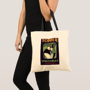 Antieke Groente Topper Label, Art Deco Romantiek Tote Bag