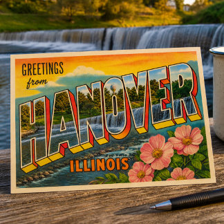 Antieke Groeten Uit Hanover Illinois Van Ansichtka Briefkaart