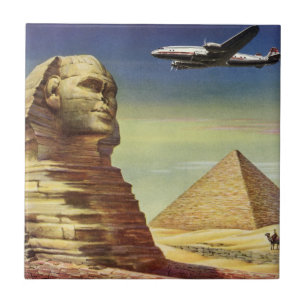 Antieke Grote Sfinx van Giza, piramides van Egypte Tegeltje