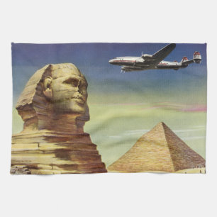 Antieke Grote Sfinx van Giza, piramides van Egypte Theedoek