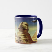 Antieke Grote Sfinx van Gizeh, piramides van Egypt Mok (Voorkant rechts)