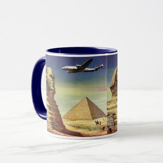 Antieke Grote Sfinx van Gizeh, piramides van Egypt Mok (Voorkant links)