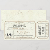 Antieke Grunge Ticket Bewaar de Datum (Voorkant / Achterkant)