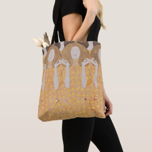 Antieke Gustav Klimt Goud Art Nouveau Bloemmotief Tote Bag