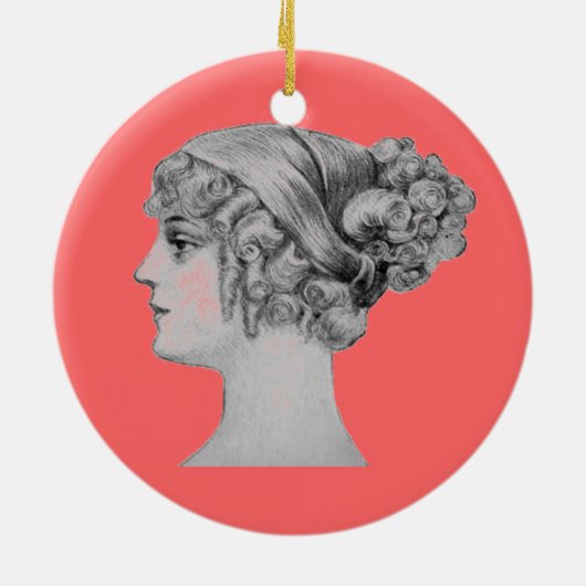 Antieke haarversiering keramisch ornament (Achterkant)