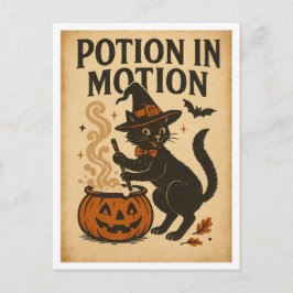 Antieke Halloween-drank in beweging Briefkaart