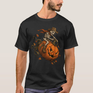 Antieke Halloween Skelet Pompoen T-shirt