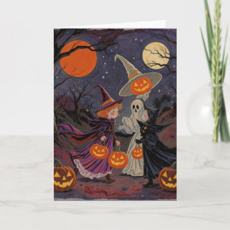 Antieke Halloween wenskaart Feestdagen Kaart