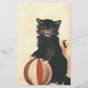 Antieke HALLOWEEN Zwarte Kat Briefpapier