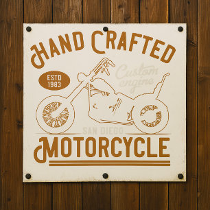 Antieke handgemaakte motorfiets aangepast ontwerp poster