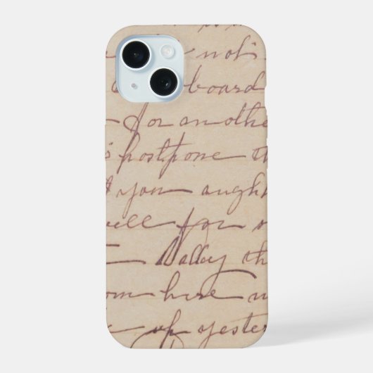Antieke handgeschreven brief iphone hoes 💫 15 case (Achterkant)