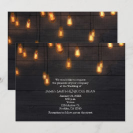 Antieke Hangende Lichtpeertjes Rustieke Houten Bru Kaart