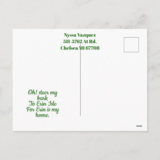 Antieke Harp Sint-Patricksdag Klaver Keltisch Feestdagenkaart (Achterkant)