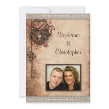 Antieke Hartjes Slot en Sleutel Foto Bruiloft