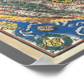 Antieke hartvormige wereldkaart van Peter Apian 15 Poster (Hoek)