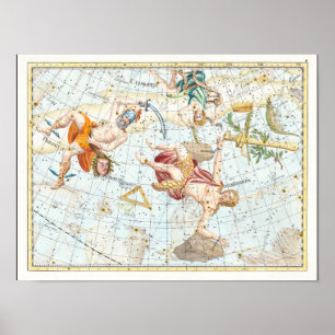 Antieke Hemelatlas Sterrenbeelden Poster