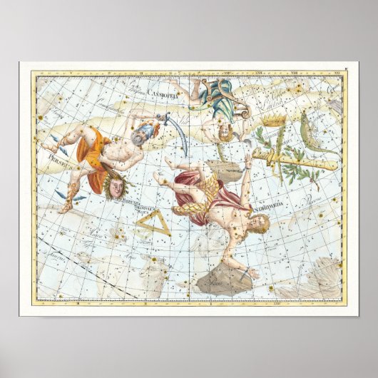 Antieke Hemelatlas Sterrenbeelden Poster (Voorkant)