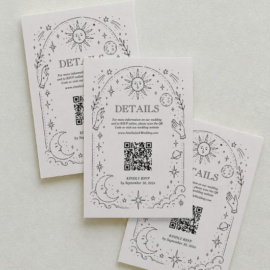 Antieke Hemelbruiloft Details Qr Code Informatiekaartje