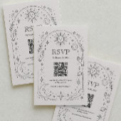 Antieke Hemelbruiloft Qr Code RSVP Kaart