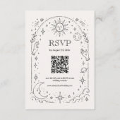 Antieke Hemelbruiloft Qr Code RSVP Kaart (Voorkant)