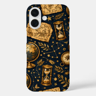 Antieke Hemelkaart & Astronomie Patroon iPhone 16 Hoesje