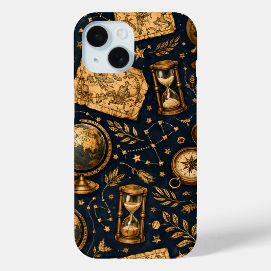 Antieke Hemelkaart & Astronomie Patroon Case-Mate iPhone Case (Achterkant)