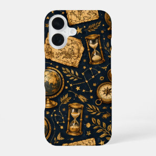 Antieke Hemelkaart & Astronomie Patroon iPhone 16 Hoesje