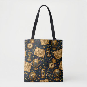 Antieke Hemelkaart & Astronomie Patroon Tote Bag