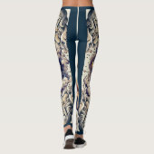 Antieke Hemelse Halve Zon & Maan Blauw Geel Leggings (Achterkant)
