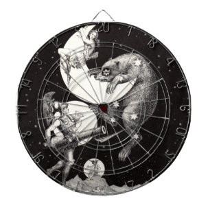 Antieke Hemelse Maan Godin & Grote Beer Dartbord