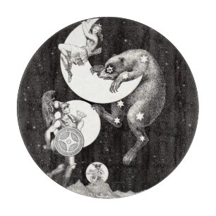 Antieke Hemelse Maan Godin & Grote Beer Snijplank