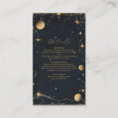 Antieke Hemelse Maan Sterren Bruiloft Informatiekaartje (Voorkant)