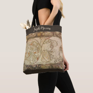 Antieke Hemelse Planisfeerkaart door Joseph Moxon Tote Bag