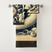 Antieke Hemelse Zon & Maan Bad Handdoek (Insitu)