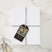 Antieke Hemelse Zon & Maan  Cadeaulabel (Met Touw)