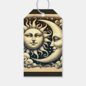 Antieke Hemelse Zon & Maan  Cadeaulabel (Achterkant)