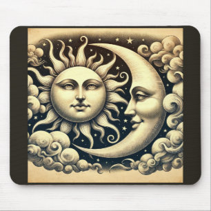 Antieke Hemelse Zon & Maan  Muismat
