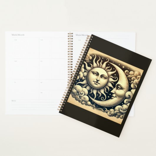 Antieke Hemelse Zon & Maan Planner (Display)