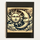 Antieke Hemelse Zon & Maan Planner (Voorkant)