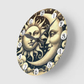 Antieke Hemelse Zon & Maan Ronde Klok (Hoek)