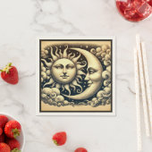 Antieke Hemelse Zon & Maan Servet (Insitu)